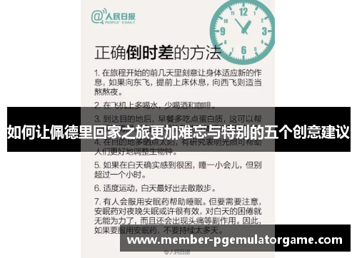 如何让佩德里回家之旅更加难忘与特别的五个创意建议