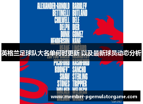 英格兰足球队大名单何时更新 以及最新球员动态分析