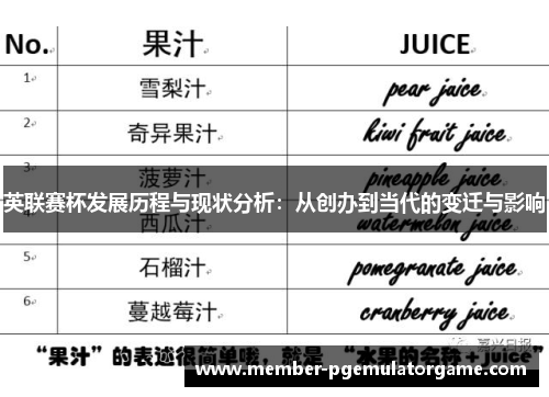 英联赛杯发展历程与现状分析：从创办到当代的变迁与影响